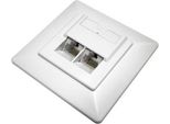 Datacom Presa Dati Utp CAT6 2Xrj45 Da Incasso 45Deg. Bianco