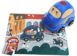 Puzzle In Legno Della Polizia Con Auto Della Polizia, 24 Pezzi.