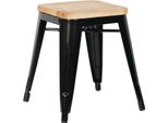 Sgabello Bolero Bistro Con Cuscinetto In Legno Nero (Confezione Da 4) (4 Pezzi)