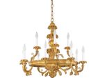 Casa Padrino Lampadario Barocco In Oro Antico Ø 79 X H. 74 Cm - Magnifico Lampadario Da Salotto In Stile Barocco - Nobile E Magnifico - Qualità - Italy