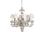 Casa Padrino Lampadario Barocco Argento / Oro Ø 79 X H. 82 Cm - Magnifico Lampadario Da Salotto In Stile Barocco - Nobile E Magnifico - Qualità - Italy