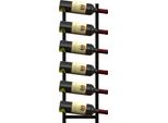 Costway Portabottiglie Da Parete Per 6 Bottiglie Di Vino, Portabottiglie In Metallo, Portabottiglie Industriale, Portaoggetti Nero