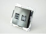 Presa Doppia Per Computer Uae RJ45 Cat.6 (Modulo) Antracite Opaco Contatto Simon 54 Premium D62.01/48