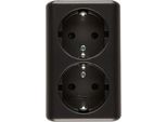Presa Doppia Schuko Da Esterno Antracite Opaco Contatto Simon 54 Premium EGSZ2NZ/48