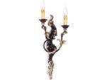 Casa Padrino Lampada Da Parete Barocca Nera / Oro 23 X 19 X H. 55 Cm - Magnifica Lampada Da Parete In Stile Barocco - Luci Barocche - Qualità Lussuosa - Italy