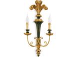 Casa Padrino Lampada Da Parete Doppia In Stile Barocco Oro/Verde 31 X 16 X H. 60 Cm - Magnifica Lampada Da Parete In Stile Barocco - Luci Barocche - Qualità Eccellente - Italy