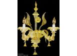 Casa Padrino Lampada Da Parete Barocca Oro 25 X 25 X H. 36 Cm - Magnifica Lampada Da Parete In Vetro Di Murano In Stile Barocco - Luci Barocche - Qualità Lussuosa - Italy