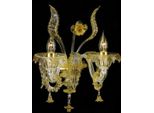 Casa Padrino Lampada Da Parete Barocca Ambra 30 X 25 X H. 40 Cm - Magnifica Lampada Da Parete In Vetro Di Murano In Stile Barocco - Lampade Barocche - Qualità Lussuosa - Italy