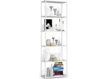 Mensola Loft Metallica 60 Cm Bianca Con 6 Ripiani