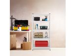 Relaxdays Scaffale In Metallo Bianco Per Carichi Pesanti A 5 Livelli