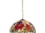 Casa Padrino Lampada A Sospensione Tiffany Multicolore Ø 50 X H. 75 Cm - Lampada A Sospensione Tiffany Art Deco - Lampada A Sospensione Per Soggiorno - Lampada A Sospensione Decorativa - Luci Tiffany - Luci Art Deco