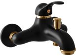 Labe - Miscelatore Per Bagno, Nero Opaco/Oro L054.5CMATZ, Rav SlezáK