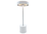 Lampada Da Tavolo Touch A Batteria In Alluminio Bianco Opaco Led Roby White H30Cm