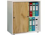 Armadio Ufficio Lona Rovere Bianco / Miele L. 70 X A. 73 X P. 37 Cm