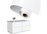 Jopassy 500Cm X 61Cm Mobili Foil Adesivo Vinile Autoadesivo Carta Da Parati Cucina Adesivo Foil Glitter Impermeabile 1-Rollo Bianco