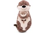 Nici Peluche Lontra Oda & Odalina 40 X 20 Cm - Cuscino 2 In 1 In Morbido Peluche, Cuscino Decorativo A Forma Di Lontra Per Bambini E Adulti, 49169, Ottima Idea Regalo, Beige E Grigio