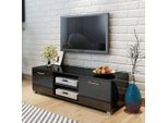 The Living Store Mobile Tv Nero Lucido 120X40,5X35 Cm