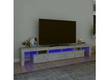 The Living Store Mobile Tv Con Luci Led Grigio Cemento 230X36,5X40 Cm
