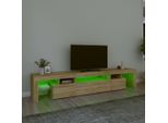 The Living Store Mobile Tv Con Luci Led Rovere Sonoma 215X36,5X40 Cm