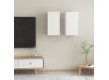 The Living Store Mobili Tv 2 Pz. Bianco 30,5X30X60 Cm Materiale A Base Di Legno