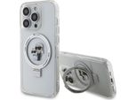 Karl Lagerfeld Klhmp14Lhmrskch Iphone 14 Pro 6.1 BiałY/Bianco Custodia Rigida Ad Anello Karl&Choupettte Magsafe