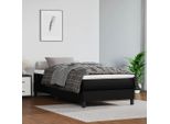 The Living Store Letto Boxspring Nero 100X200 Cm In Pelle Finta