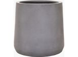 Vivanno Vaso Da Fiori In Fibra Di Vetro Vekra Rotondo, Grigio Cemento Design Cemento - 42X40 Cm