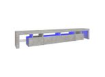 The Living Store Mobile Tv Con Luci Led Grigio Cemento 260X36,5X40 Cm