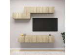 The Living Store Set Di Mobili Tv 7 Pezzi In Legno Rovere Sonoma