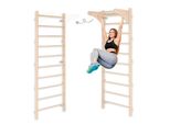 Mamoi Scala Da Parete Ginnica Con Maniglia Per Adulti - Scala Da Allenamento In Legno (230 Cm), Attrezzatura Per Il Fitness, Scala Multifunzionale