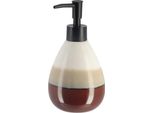Dispenser Di Sapone Tendance 370 Ml Beige Bianco Marrone 9,5 Cm X 9,5 Cm X 17,5 Cm Terracotta