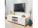 The Living Store Mobile Tv Bianco Lucido 120X40,5X35 Cm