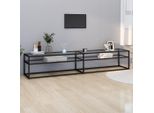 The Living Store Mobile Tv Trasparente 220X40X40,5 Cm In Vetro Temperato