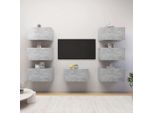 The Living Store Mobili Tv 7 Pz. Grigio Cemento 30,5X30X60 Cm Materiale A Base Di Legno