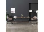 The Living Store Sedie Da Pranzo 2 Pz. Girevole In Tessuto Taupe