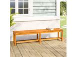 The Living Store Panca Da Giardino 180X35X45 Cm In Legno Massiccio Di Acacia