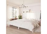 The Living Store Letto In Legno Massiccio Di Pino Bianco 200X200 Cm