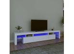 The Living Store Mobile Tv Con Luci Led Bianco 215X36,5X40 Cm