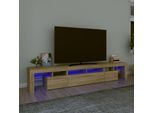 The Living Store Mobile Tv Con Luci Led Rovere Sonoma 230X36,5X40 Cm