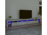 The Living Store Mobile Tv Con Luci Led Grigio Cemento 290X36,5X40 Cm