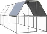 The Living Store Gabbia Per Polli Da Esterno 2X6X2 M Acciaio Zincato