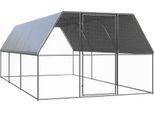The Living Store Gabbia Per Polli Da Esterno 3X6X2 M Acciaio Zincato