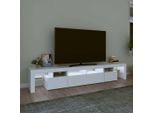The Living Store Mobile Tv Con Luci Led Bianco 230X36,5X40 Cm