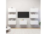 The Living Store Mobili Tv 7 Pz. Bianco 30,5X30X60 Cm Materiale A Base Di Legno