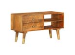 The Living Store Mobile Tv 85 X 35 X 47 Cm Legno Massiccio Di Mango