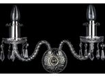 Casa Padrino Lampada Da Parete Barocca Argento 30 X 18 X H. 20 Cm - Lampada Da Parete In Stile Barocco Con Cristalli Pendenti - Luci Barocche - Nobile & Magnifico