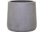 Vivanno Vaso Da Fiori In Fibra Di Vetro Vekra Rotondo, Grigio Cemento Design Cemento - 55X50 Cm