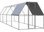 The Living Store Gabbia Per Polli Da Esterno 2X8X2 M Acciaio Zincato