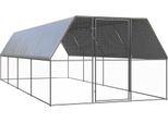 The Living Store Gabbia Per Polli Da Esterno 3X8X2 M Acciaio Zincato
