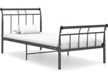 The Living Store Struttura Letto In Metallo Nero 100X200 Cm